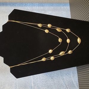 Bay Studio Gold tone Triple Layer Boho Hammered Metal Statement Necklace…